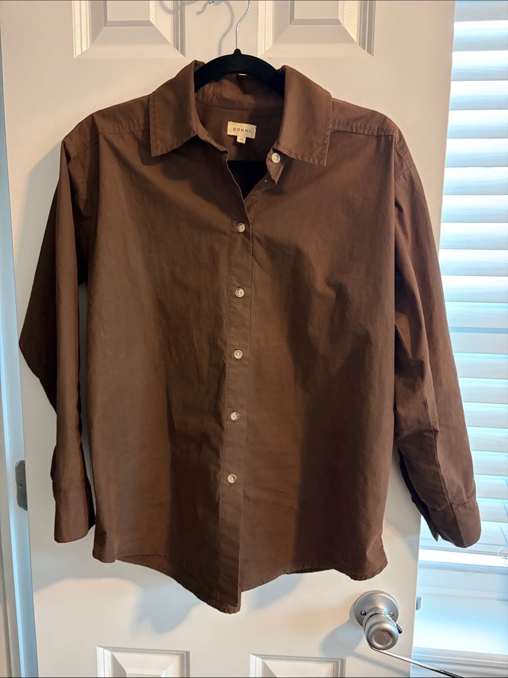 DONNI. Chocolate Brown Button-Down Shirt